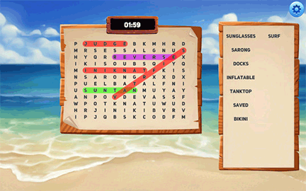 Word Search Vacation screenshot 1